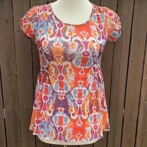 Weston Wear | EUC Size XS Printed Shorts Sleeve Blouse